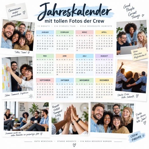 Jahreskalender mit tollen Fotos der Crew